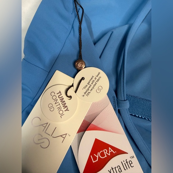 CALIA Women's Swim Triangle Strappy Back One Piece Blue Size 16 Padded New - Picture 6 of 9